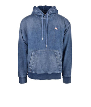 Diesel Blue Cotton Hoodie