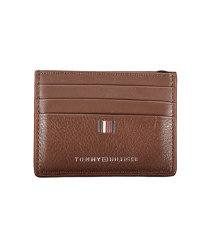 Tommy Hilfiger Sleek Leather Card Holder with Contrast Detailing