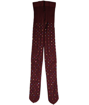 Medias de nailon con cristales en color granate de Dolce &amp; Gabbana