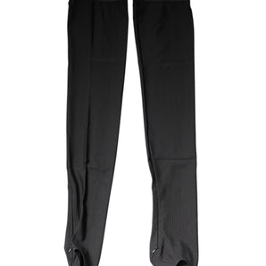 Dolce & Gabbana Black Viscose Stretch Over Calf Stockings Socks