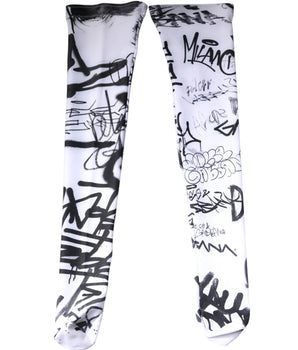 Medias de algodón por encima de la pantorrilla con grafiti blanco de Dolce &amp; Gabbana