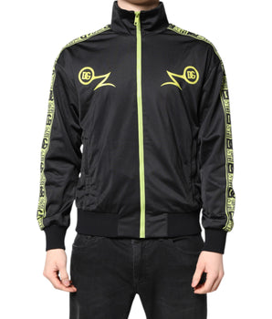 Dolce & Gabbana Black Logo Turtleneck Zip Bomber Jacket