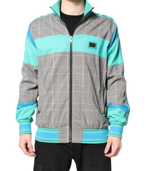 Dolce & Gabbana Multicolor Plaid Full Zip Windbreaker Jacket