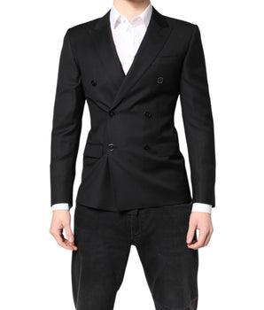 Dolce & Gabbana Black MARTINI Double Breasted Coat Blazer