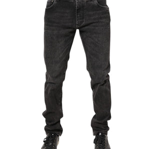 Dolce & Gabbana Gray Washed Cotton Skinny Denim Jeans