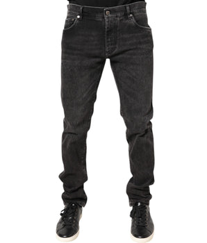 Dolce & Gabbana Gray Washed Cotton Skinny Denim Jeans