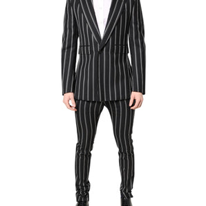 Dolce &amp; Gabbana Black Striped SICILIA Formal 2 Piece Suit