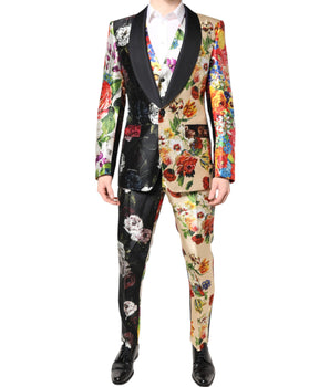 Dolce &amp; Gabbana Multicolor Floral SICILIA Silk 3-Piece Suit