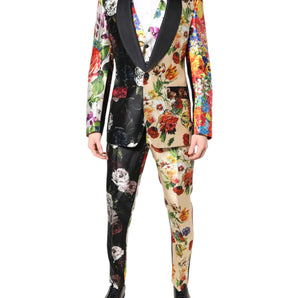 Dolce & Gabbana Multicolor Floral SICILIA Silk 3 Piece Suit