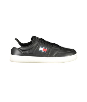 Tommy Hilfiger Black Leather Men Sneaker