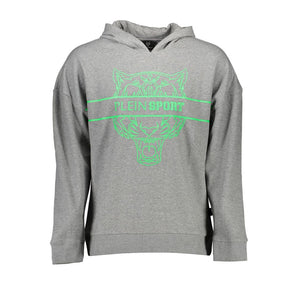 Plein Sport Gray Cotton Men Sweater