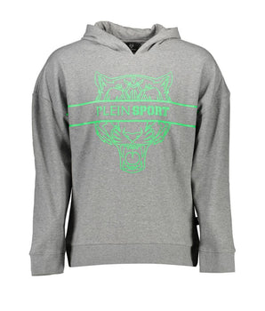 Plein Sport Gray Cotton Men Sweater