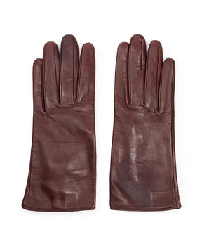 Dolce & Gabbana Burgundy Leather Gloves