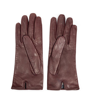 Dolce & Gabbana Burgundy Leather Gloves