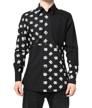 Dolce & Gabbana Black DG Logo Cotton MARTINI Dress Shirt
