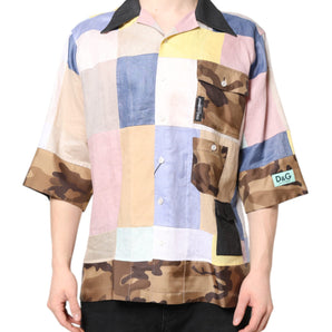 Dolce & Gabbana Multicolor Patchwork Short Sleeve Shirt