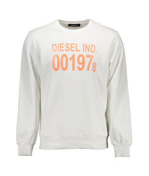 Diesel White Cotton Men Sweater