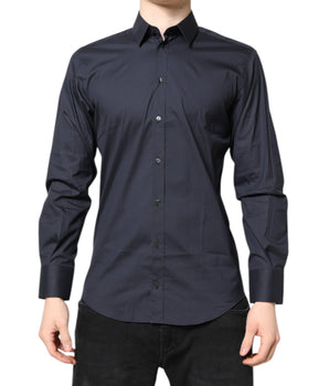 Camisa formal de vestir de algodón azul oscuro MARTINI de Dolce &amp; Gabbana