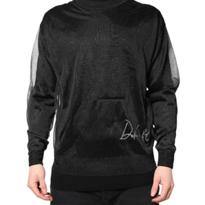 Dolce & Gabbana Black Logo Knitted Crewneck Pullover Sweater