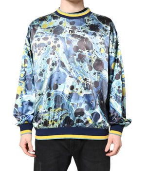 Dolce & Gabbana Multicolor Marble Print Men Pullover Sweater