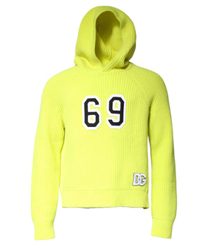 Dolce & Gabbana Green 69 Knit Hooded Men Pullover Sweater