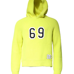 Dolce &amp; Gabbana Green 69 Knit Hooded Men Pullover Sweater