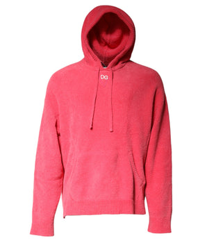 Dolce & Gabbana Red Cotton Knit Hooded Men Pullover Sweater