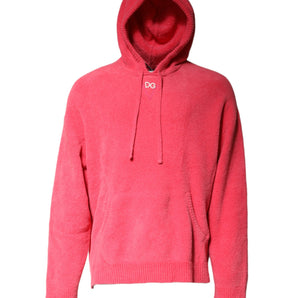 Dolce &amp; Gabbana Red Cotton Knit Hooded Men Pullover Sweater