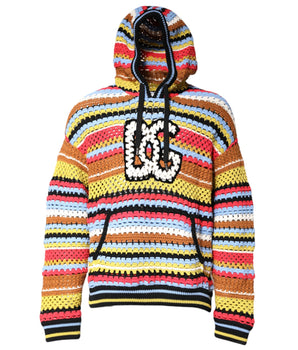 Dolce &amp; Gabbana Multicolor Cotton Hooded Pullover Sweater