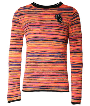 Dolce & Gabbana Multicolor Wool DGLogo Knit Pullover Sweater