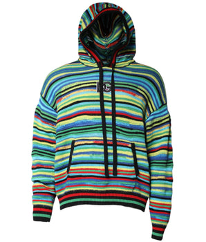 Dolce & Gabbana Multicolor Cotton Hooded Pullover Sweater