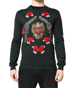 Dolce & Gabbana Black Sequined Embellished Pullover Sweater