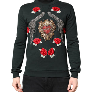 Dolce &amp; Gabbana Black Sequined Embellished Pullover Sweater
