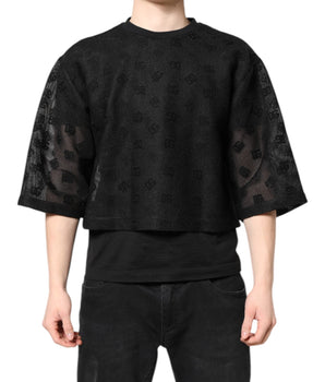 Dolce & Gabbana Black See Through Logo Short Sleeves T-shirt