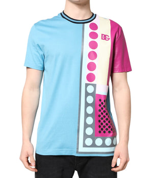 Dolce & Gabbana Multicolor Printed Logo Short Sleeve T-shirt