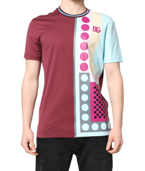 Dolce & Gabbana Multicolor Printed Logo Short Sleeve T-shirt