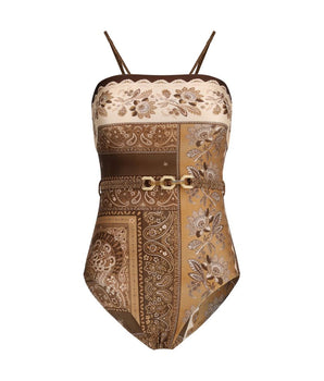 Zimmermann Brown Polyamide One-Piece Swimsuit