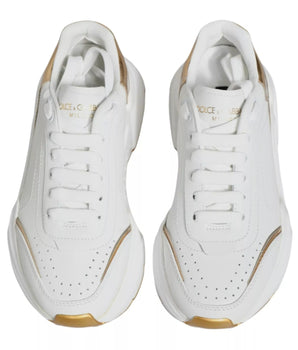 Dolce &amp; Gabbana White Gold Daymaster Low Top Sneakers Shoes