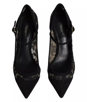 Zapatos de salón con encaje Taormina de Dolce &amp; Gabbana en color negro Mary Jane