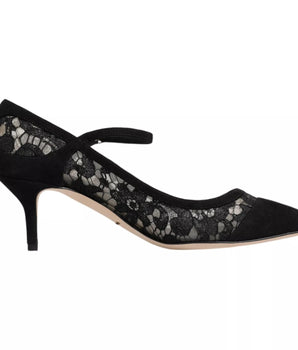 Zapatos de salón con encaje Taormina de Dolce &amp; Gabbana en color negro Mary Jane