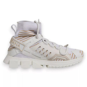 Dolce & Gabbana White Sorrento Socks Trekking Sneakers Shoes