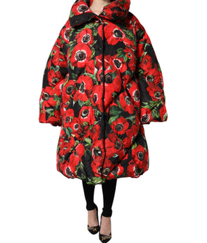 Chaqueta acolchada con cremallera completa y estampado floral multicolor de Dolce &amp; Gabbana