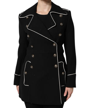 Chaqueta blazer cruzada de lana negra de Dolce &amp; Gabbana