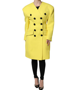 Chaqueta gabardina cruzada amarilla de Dolce &amp; Gabbana