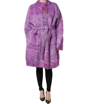 Chaqueta gabardina con botones morados adornados de Dolce &amp; Gabbana