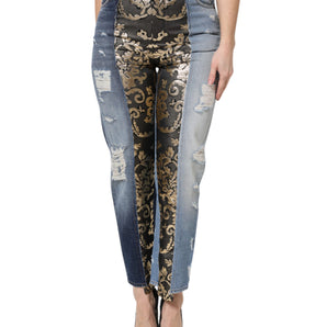 Dolce & Gabbana Multicolor Patchwork High Waist Denim Jeans