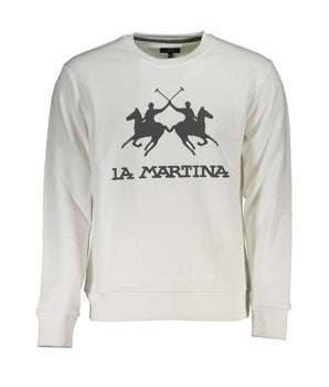 La Martina White Cotton Men Sweater