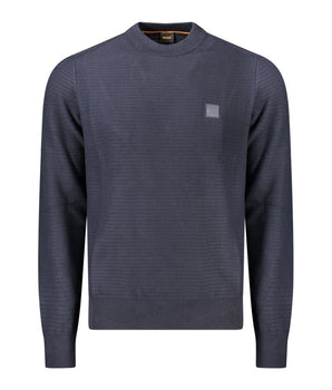 Hugo Boss Blue Cotton Men Sweater