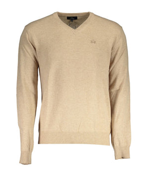 La Martina Beige Wool Men Sweater
