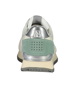 Napapijri Chic White Lace-Up Sports Sneakers with Contrast Detail